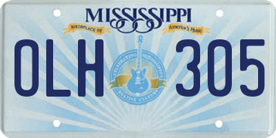 MS license plate OLH305