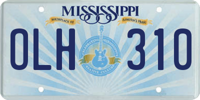 MS license plate OLH310