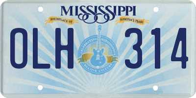 MS license plate OLH314