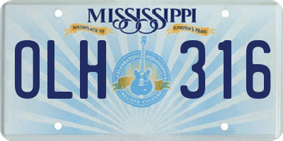 MS license plate OLH316