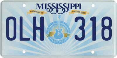 MS license plate OLH318