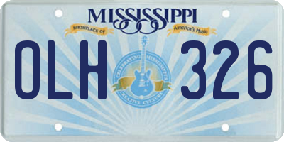 MS license plate OLH326