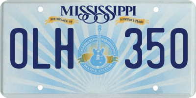 MS license plate OLH350