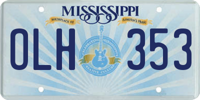 MS license plate OLH353