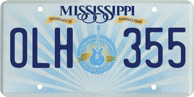 MS license plate OLH355