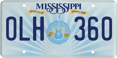 MS license plate OLH360