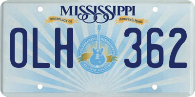 MS license plate OLH362