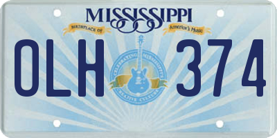 MS license plate OLH374