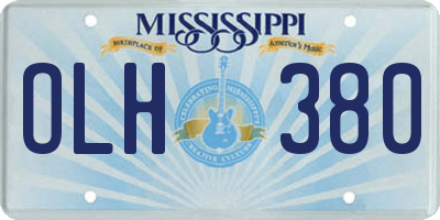 MS license plate OLH380