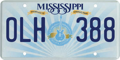 MS license plate OLH388