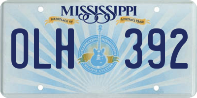 MS license plate OLH392
