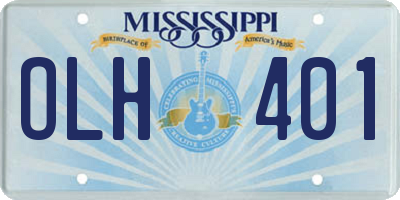 MS license plate OLH401