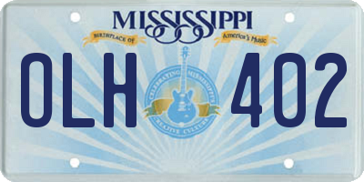 MS license plate OLH402