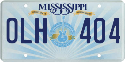 MS license plate OLH404