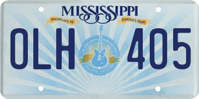 MS license plate OLH405