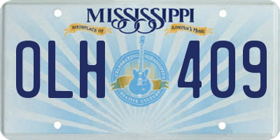 MS license plate OLH409
