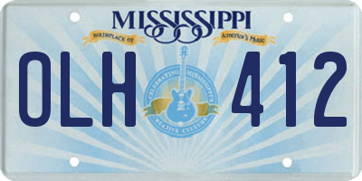 MS license plate OLH412