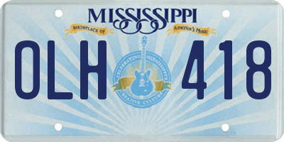 MS license plate OLH418