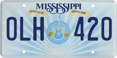 MS license plate OLH420