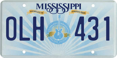 MS license plate OLH431