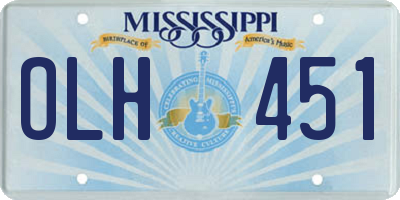 MS license plate OLH451