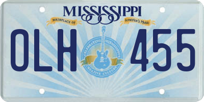 MS license plate OLH455