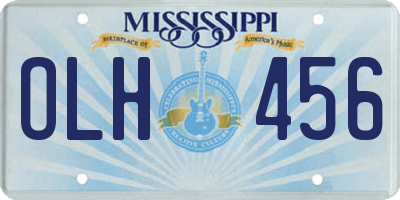 MS license plate OLH456