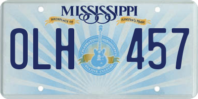 MS license plate OLH457