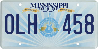 MS license plate OLH458