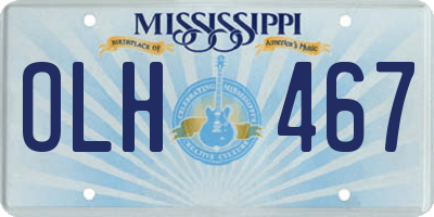 MS license plate OLH467