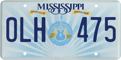 MS license plate OLH475