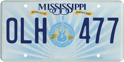 MS license plate OLH477