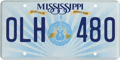 MS license plate OLH480