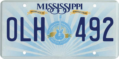 MS license plate OLH492