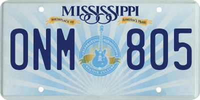 MS license plate ONM805
