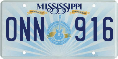 MS license plate ONN916