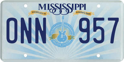 MS license plate ONN957