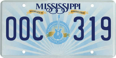 MS license plate OOC319