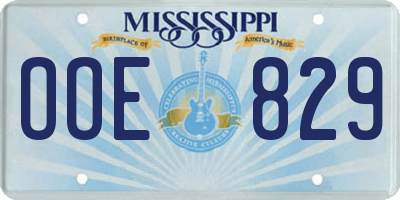 MS license plate OOE829