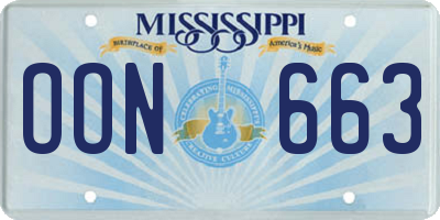 MS license plate OON663