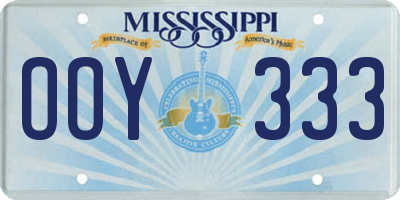 MS license plate OOY333