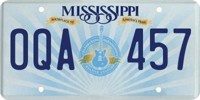 MS license plate OQA457