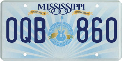 MS license plate OQB860