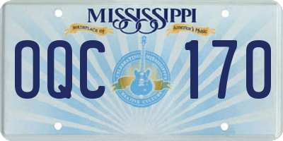 MS license plate OQC170