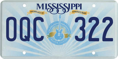 MS license plate OQC322