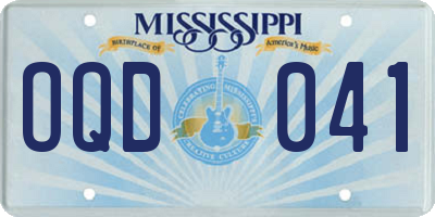 MS license plate OQD041