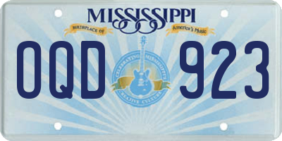 MS license plate OQD923