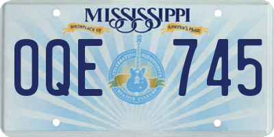 MS license plate OQE745
