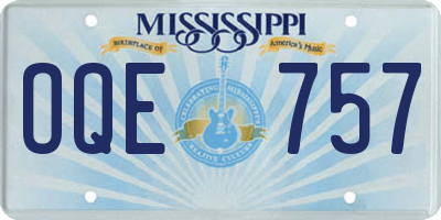 MS license plate OQE757