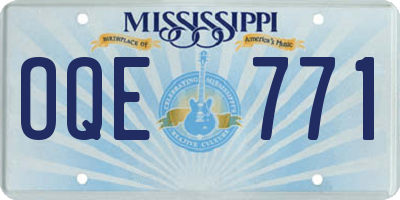 MS license plate OQE771